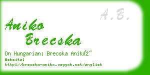 aniko brecska business card